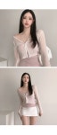 멜팅블루 [여름가디건!]지아나 살탐방지 브이넥 긴팔 시스루 크롭 봄여름 간절기 가디건(아이/핑크/블루/그린/블랙)