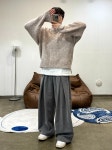 클로원 (3COLOR) 더블핀턱 와이드슬랙스 (핀턱팬츠 슬랙스 와이드팬츠 밴딩바지 슬렉스 벌룬팬츠 검정슬랙스 회색슬랙스)