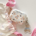 핑크리어카 에어팟 블루 리본 곰돌이 키링 발레코어 실리콘 에어팟프로 에어팟3세대 유니크 키치 하이틴 귀여운 심플 친구 선물 이어폰 애플... 