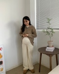 베베온엘 [주머니추가✔️/임부복] 허리조절 니트팬츠 임산부바지 만삭 임부복