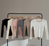 럽앤썸 [부드러운소재!/데일리로입기좋은!] 브이넥 골지 타이트 슬림 니트 6color