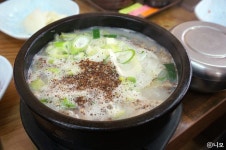 속초중앙시장 속초아바이식당에서 아바이순대, 오징어순대, 순대국