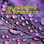 2월 서울 가볼만한곳 공연.전시.체험프로그램 겨울 데이트코스