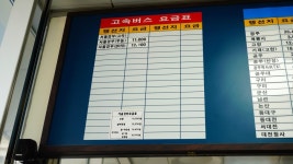 정부세종청사 터미널 정류장 시간표(고속버스. 시외버스)