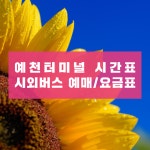 예천시외버스터미널 시간표-예매/예약/요금표