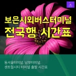 보은시외버스터미널 시간표-(동서울,남부.센트럴시티)에서 보은 관광명소