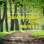 증평시외버스터미널 시간표/예매/ 요금표/동서울터미널에서 출발