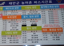 안면도 터미널(시외버스.고속버스)정류소 태안군내버스, 서울 시간표