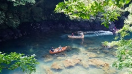 제주도 서귀포 가볼만한곳 제주 쇠소깍 카약.테우, 올레길 6코스 환상자전거길 인증센터