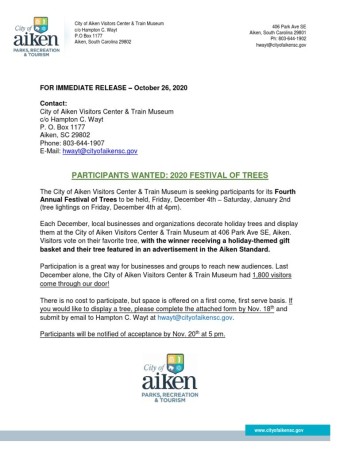 Festival of Trees 2020 ( (Press Release 1) | PDF