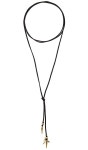 Natalie B Jewelry ROADIE WRAP 목걸이 in Black & Gold Hardware & Gold Feather | REVOLVE ROADIE WRAP 목걸이 from Revolve.com
