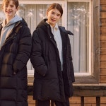 하프다운 패딩 후드 점퍼 오리털 롱패딩 (14440-113-805-49)- 이랜드몰