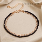 14K 컷팅 원석 두줄 팔찌(GoldPlated)_J4145BRB- 이랜드몰