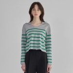 나인 케이트 스트라이프 오픈카라 니트 NMM1BK-T6604M0- 이랜드몰