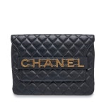 [빈티지] 블랙 카프스킨 CHANEL 로고 체인 플랩 여성 클러치 AP1236 PC0292 BA00007- 이랜드몰