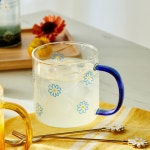 블라썸데이 데이지 넉넉한 400ml 내열유리머그 Blue_GA0121020- 이랜드몰