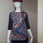 그린조이 봄 신상 앞 판 프린트 7부 티셔츠 P21KR83W 네이비- 이랜드몰