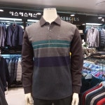 세르지오 에스에스패션 남성 옆줄무늬 배색이 멋스러운 안기모 싸이론단가라 스판 티셔츠- 이랜드몰