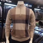 에스에스패션 세르지오 남성 브랜드 울 집업 빅체크 반폴라 니트 티셔츠- 이랜드몰