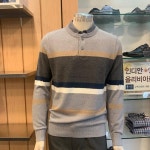인디안 트레몰로 세정 그레이 카키 배색 레이어드 니트 티셔츠 TRBBPWF8401- 이랜드몰