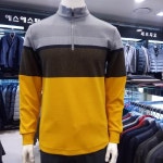 세르지오 에스에스패션 남성 분할배색 멋스러운 기모 스판 반집업 탸셔츠- 이랜드몰