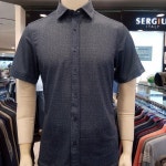 세르지오 에스에스패션 남성 브랜드 도비체크 오픈형 반팔 티셔츠- 이랜드몰