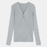 브이넥 반오픈 골지니트 MOKR20T31_구로점- 이랜드몰