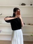 잇츠밤비 [임부복가능] 퍼프 7부 맨투맨 2col