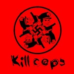 Middle finger in the air screamin Fuck the police
