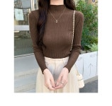 예거조아 [가을신상/겨울이너]반목 골지 베이직 긴팔티셔츠 이너목티 오피스룩 하개룩 정장 레이어드 대형 빅사이즈 하프 터틀넥 셔츠 긴팔... 