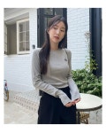 무아무아 스티치 라운드 긴팔 티셔츠: 5color