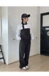 무아무아 로고 피그먼트 배색 아노락 [블랙]