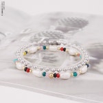 제이반스 클래식(JBANS CLASSIC) 3컷티드 써지컬스틸 체인795 골드데이지 진주937 팔찌세트 (C2301-SE283_IV) - 후기 | 무신사