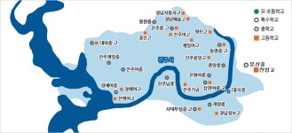경상남도진주교육지원청 교육기관안내-학교분포도 경상남도진주교육지원청