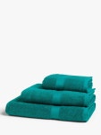 John Lewis ANYDAY Basic Light Cotton Hand Towel, Peacock John Lewis ANYDAY Basic Light Cotton Towels