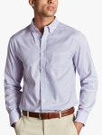 Charles Tyrwhitt Shadow Check Non Iron Slim Fit Oxford Shirt, Mauve Purple at John Lewis & Partners Charles Tyrwhitt Shadow Check... 