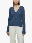Jigsaw Organic Cotton V-Neck Cardigan, Grey
