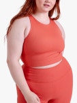 Girlfriend Collective Dylan Ribbed Cropped Sports Bra, Red Clay at John Lewis & Partners Girlfriend Collective Dylan Ribbed... 