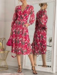 Jolie Moi Eileen Floral Mesh Midi Dress, Hot Pink at John Lewis & Partners Jolie Moi Eileen Floral Mesh Midi Dress, Hot Pink