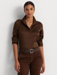 Lauren Ralph Lauren Jamelko Satin Shirt, Birch at John Lewis & Partners Lauren Ralph Lauren Jamelko Satin Shirt, Birch