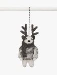 John Lewis & Partners Snow Mountain Felt Deer in Jumper Tree Decoration, Grey