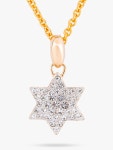 Eclectica Vintage 22ct Gold Plated Swarovski Crystal Hexagram Star Pendant Necklace, Gold/Clear at John Lewis & Partners... 