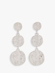 John Lewis Hammered Disc Drop Earrings