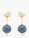 L & T Heirlooms 9ct Gold Second Hand Pearl & Diamond Butterfly Drop Earrings, Gold at John Lewis & Partners L & T Heirlooms 9ct... 