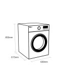 LG F4V1112BTSA Freestanding Washing Machine, 12kg Load, 1400rpm Spin, Steel Black