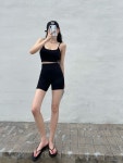 조이얼랏 [블랙/당일발송]SET 스포츠 브라 하이웨이스트 브라탑 크롭... 핫팬츠 투피스 셋업 캐미솔 사이클 바디프로필 폴댄스 필라테스 093022