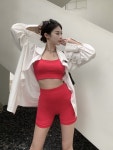 조이얼랏 [블랙/당일발송]SET 스포츠 브라 하이웨이스트 브라탑 크롭... 핫팬츠 투피스 셋업 캐미솔 사이클 바디프로필 폴댄스 필라테스 093022