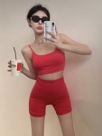 조이얼랏 [블랙/당일발송]SET 스포츠 브라 하이웨이스트 브라탑 크롭... 핫팬츠 투피스 셋업 캐미솔 사이클 바디프로필 폴댄스 필라테스 093022
