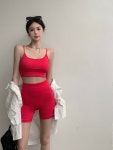 조이얼랏 [블랙/당일발송]SET 스포츠 브라 하이웨이스트 브라탑 크롭... 핫팬츠 투피스 셋업 캐미솔 사이클 바디프로필 폴댄스 필라테스 093022