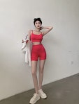 조이얼랏 [블랙/당일발송]SET 스포츠 브라 하이웨이스트 브라탑 크롭... 핫팬츠 투피스 셋업 캐미솔 사이클 바디프로필 폴댄스 필라테스 093022